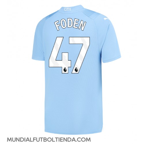 Camiseta Manchester City Phil Foden #47 Primera Equipación Replica 2023-24 mangas cortas